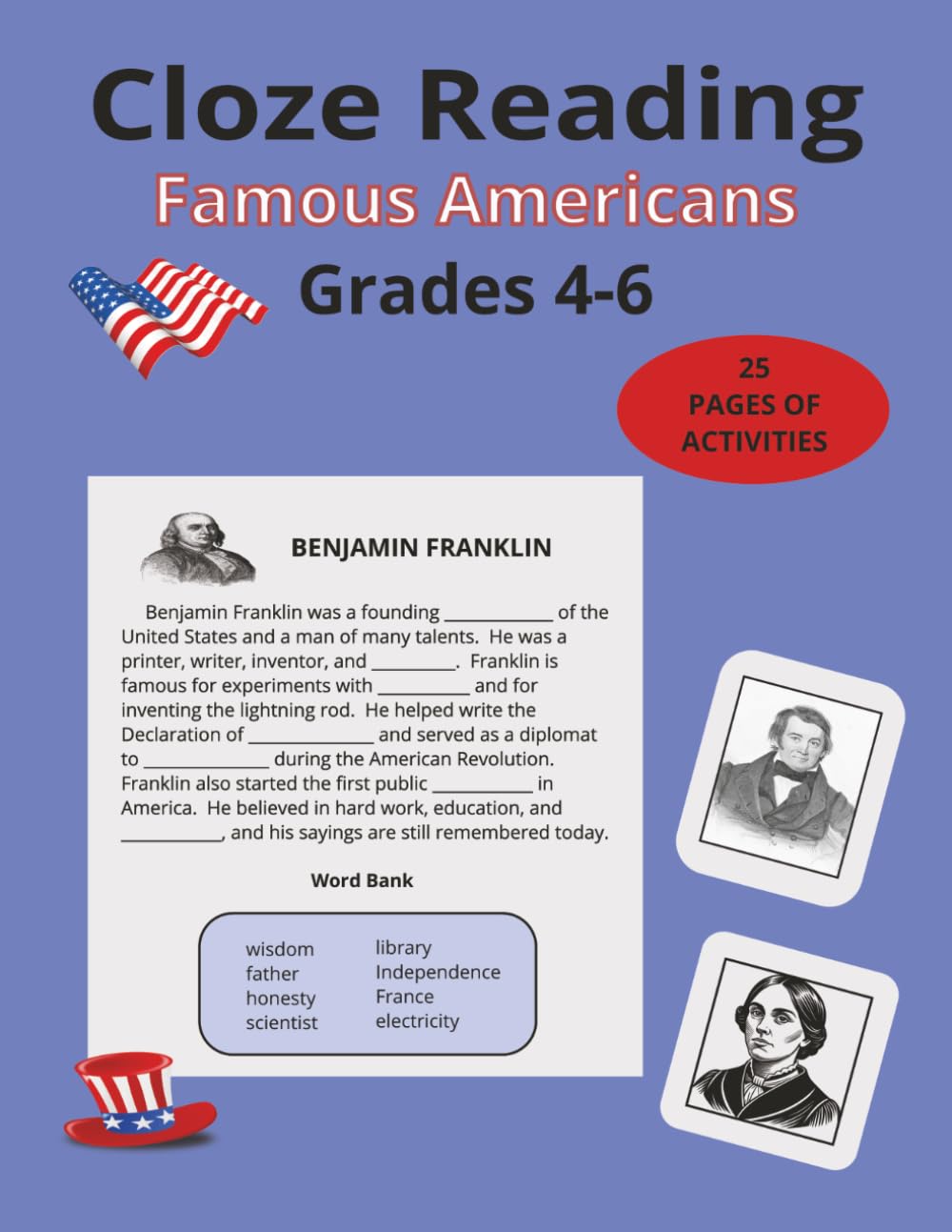 Cloze Reading: Famous Americans Grades 4-6