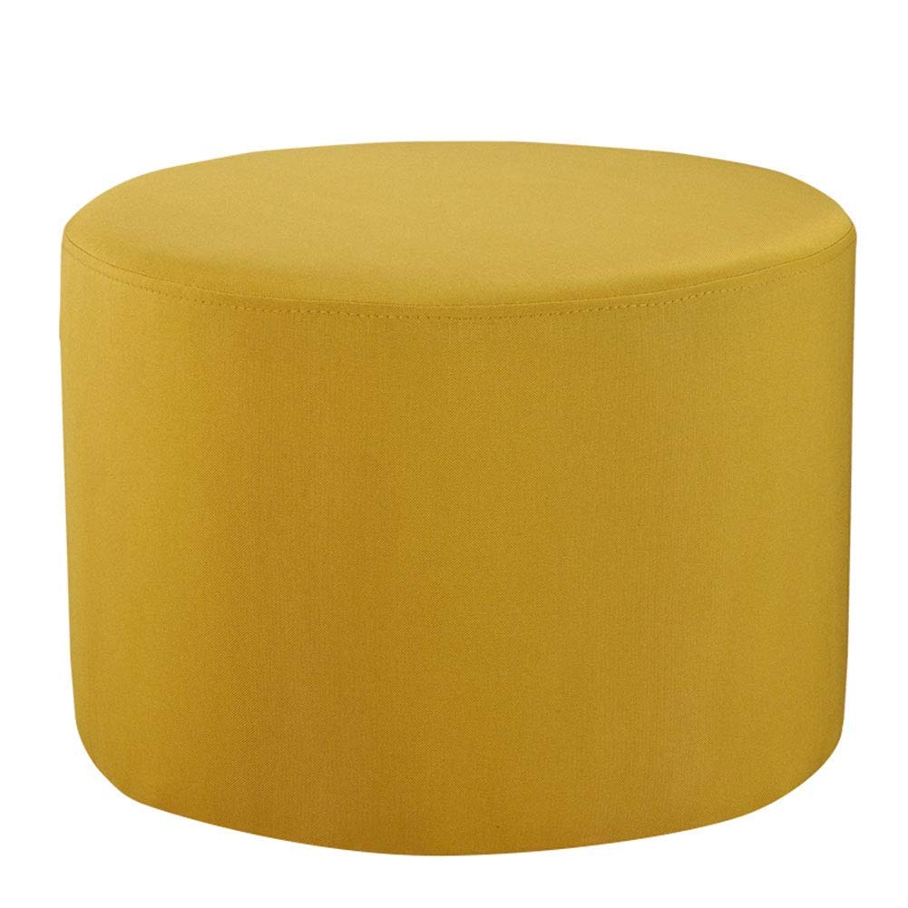 Petit pouf pour les pieds jaune en lin afin de soulager vos jambes