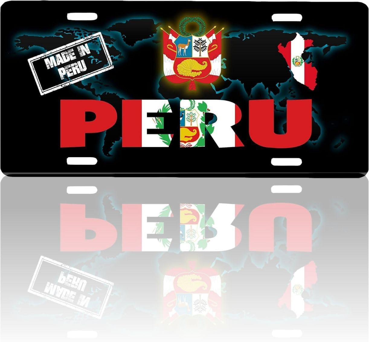 Peru Aluminum Vanity Novelty Plate Placa, 6" x 12", Souvenir, Decorative Tourist Gift Sign image 2