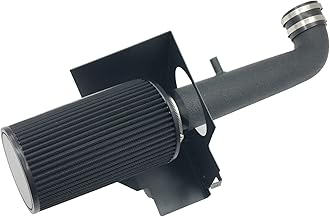 3-Inch Cold Air Intake Kit with Heat Shield + Filter Compatible for Jeep Wrangler 2012-2017 Wrangler JK 2018 3.6L V6 (Black Tube & Black Filter)