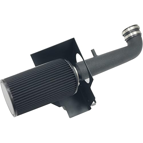 3-Inch Cold Air Intake Kit with Heat Shield + Filter Compatible for Jeep Wrangler 2012-2017 Wrangler JK 2018 3.6L V6 (Black Tube & Black Filter)