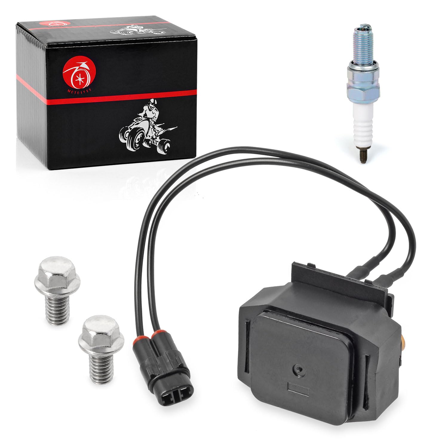 Starter Relay Solenoid & Spark Plug Compatible with Yamaha Grizzly 600 YFM600 1999 2000 2001 5GT-81940-11-00