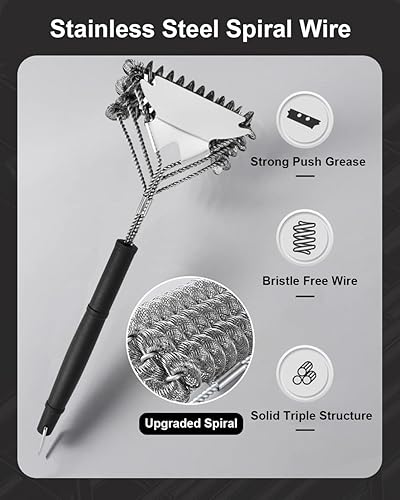 Miniatura 4 de Kit de limpieza de parrilla, limpiador de parrilla, accesorios para parrilla, cepillo de rescate de parrilla, cepillo de parrilla, cepillo de