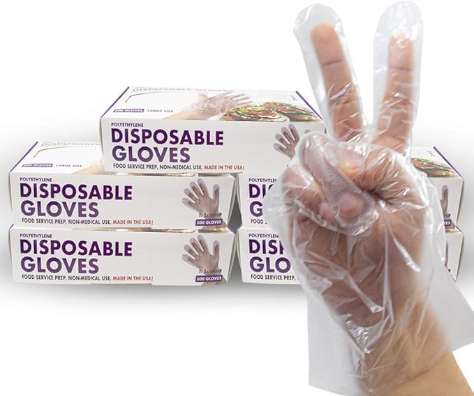Clear Vinyl Disposable Gloves Lutema Large Size LatexFree