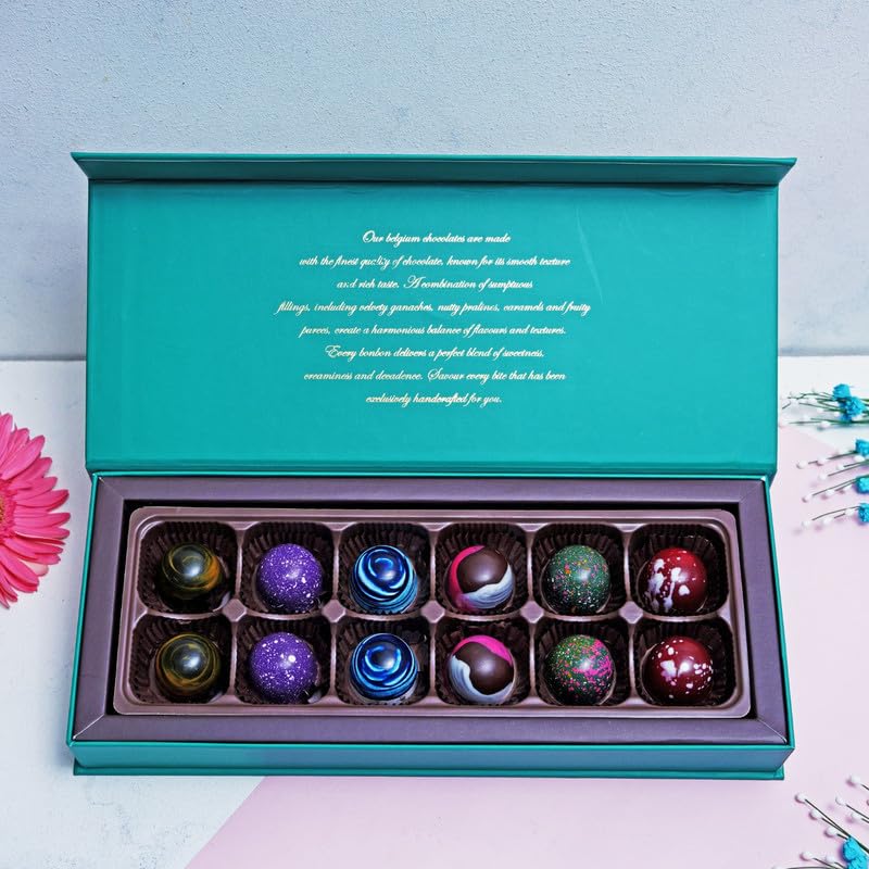 Image of VELVET FINE CHOCOLATES Belgian Assortments Box| Holi Gift Hamper | Festival Gifting | Holi Gifts For Family & Friends | Birthday, Anniversary Gift'S | Wholesome Corporate Gifting