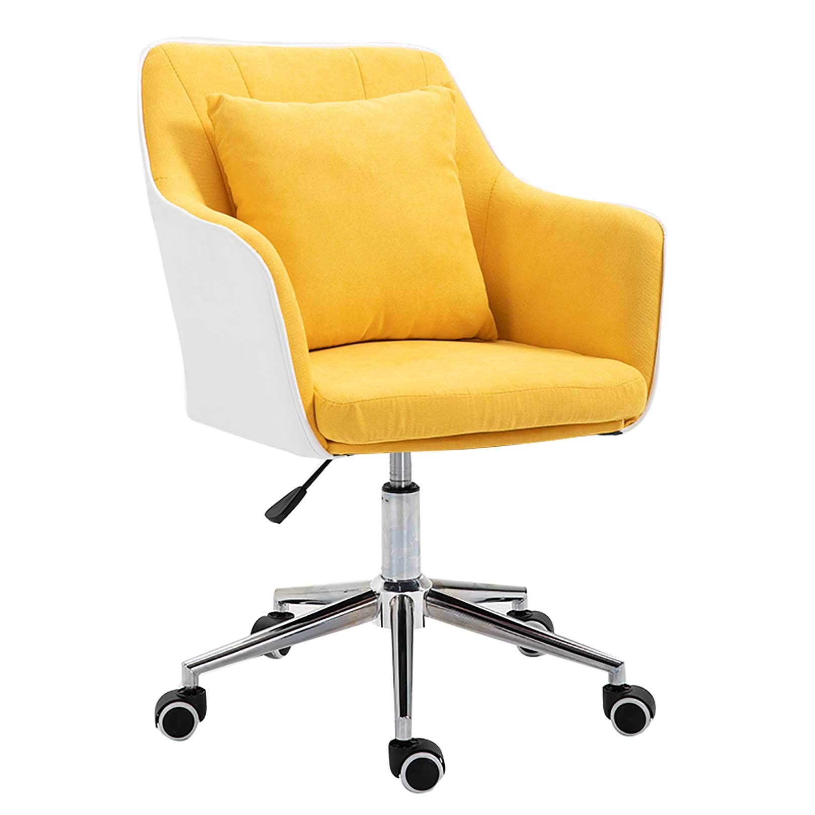 Chair Desk Chair Swivel Ergonomic Office Chair Swivel Chair Study Comter Chair Conference Room Task Desk Chair Bedroom Office Chair with Soft Emulsion Padded Sponge Adjustable Height, Pink (Yell