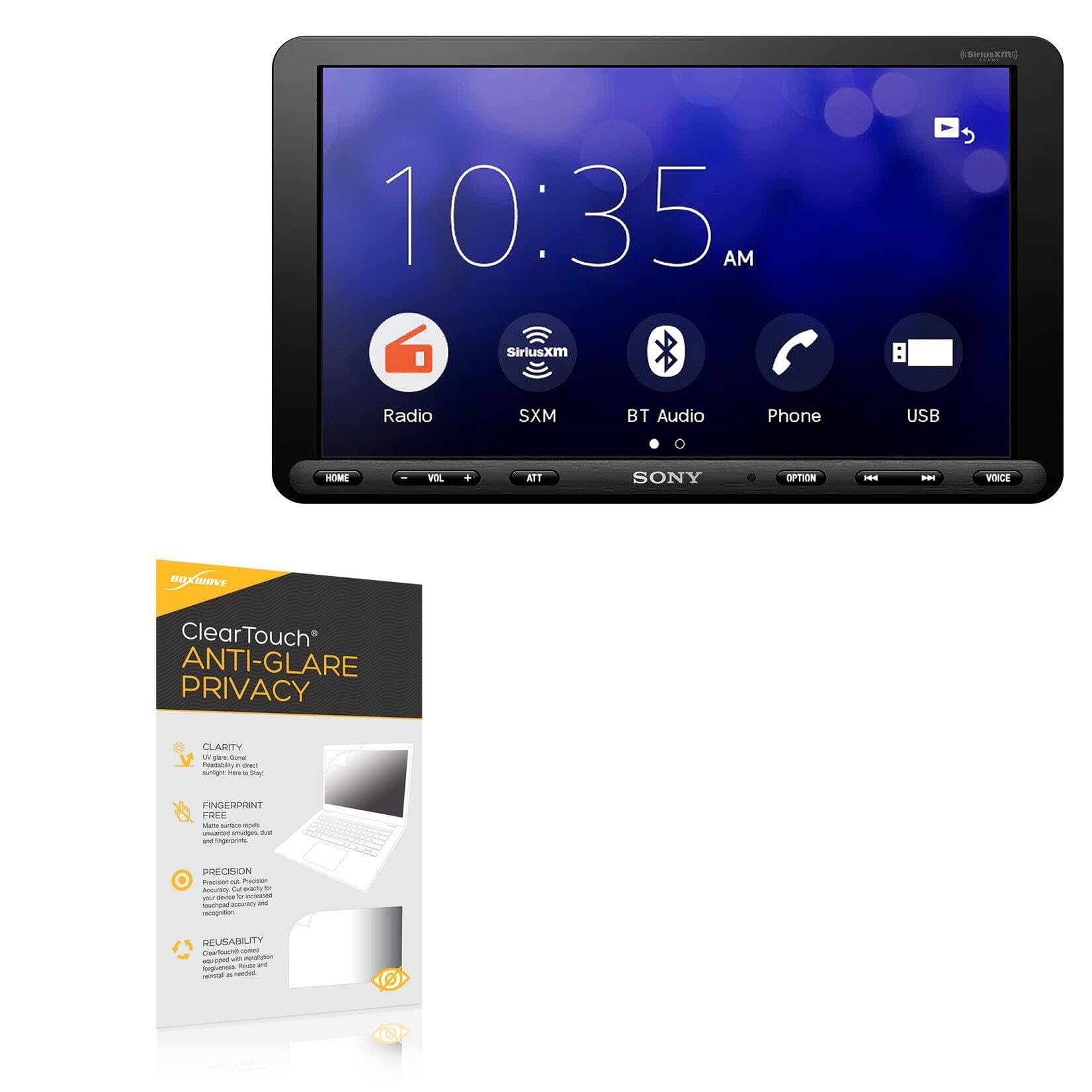 BoxWave Screen Protector Compatible With Sony XAV-AX8000 - ClearTouch Anti-Glare Privacy (2-Pack), Privacy Screen Protector Flexible Film Anti-Glare