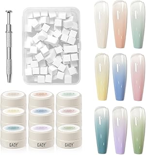 GAOY Ombre Gel Nail Polish Kit, 9 Colors UV LED Painting Gel with Sponge...