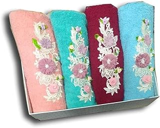 طقم فوط من القطن مكون من 4 قطع، من تايجرز تريد لاين، متعدد الألوان