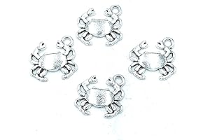 30 Pcs Antique Silver Crab Charms: Nautical Adventures in Jewelry