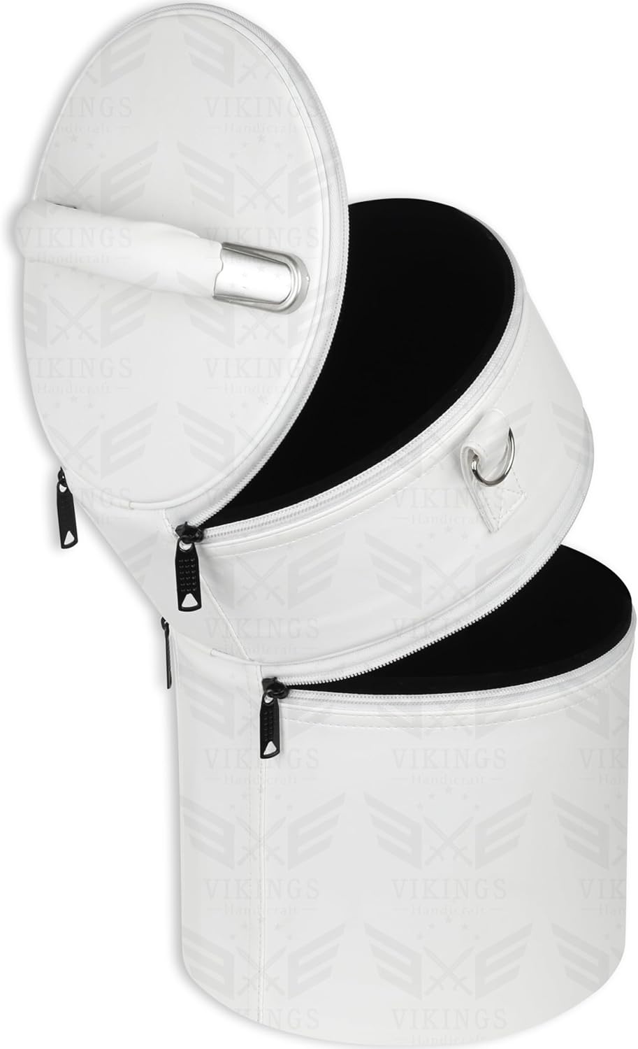 Masonic Fez Case Double Compartment White Leather For Freemasons