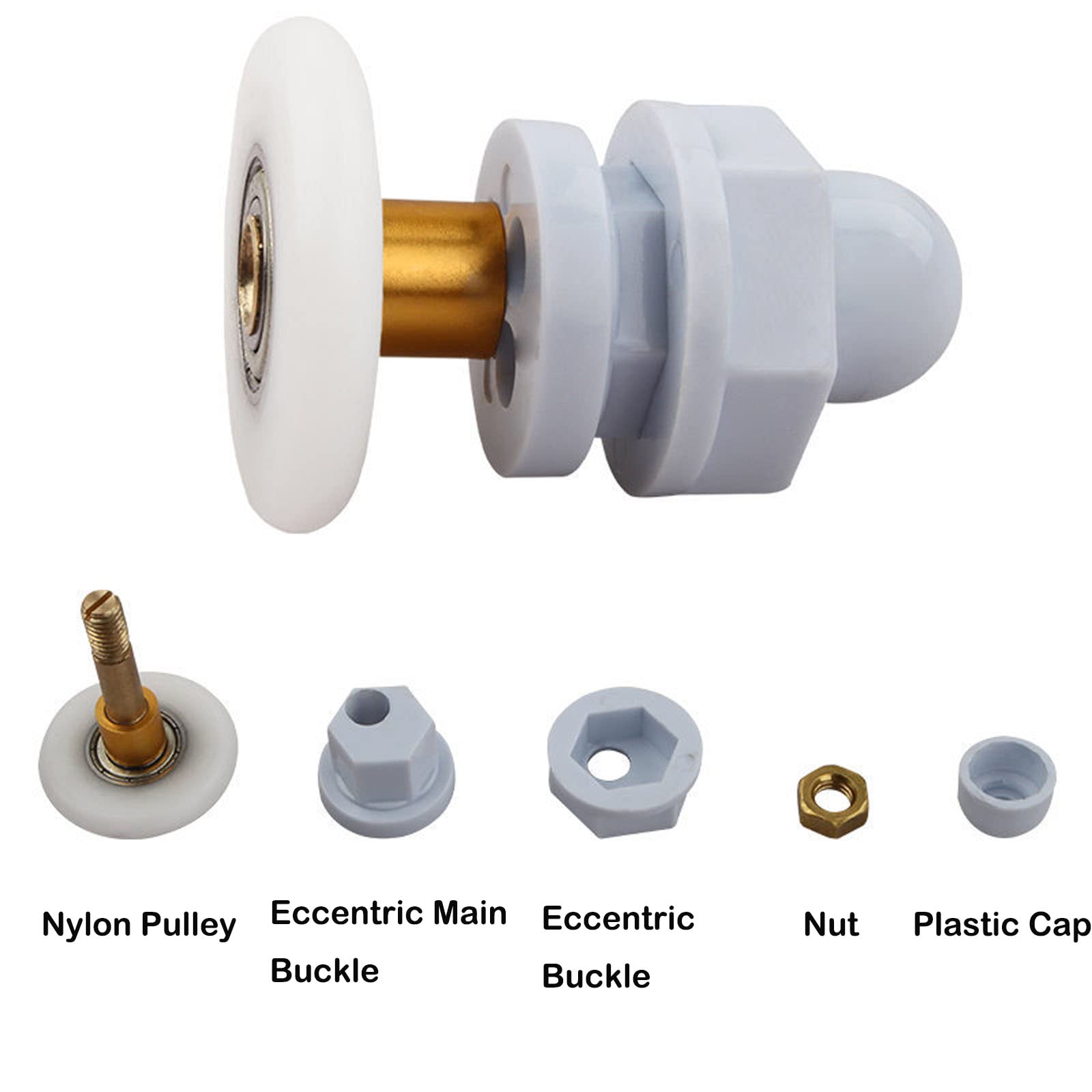 Poulies Porte Douche UFURMATE - Lot De 4, Laiton Et Nylon, 25mm, Silencieuses
