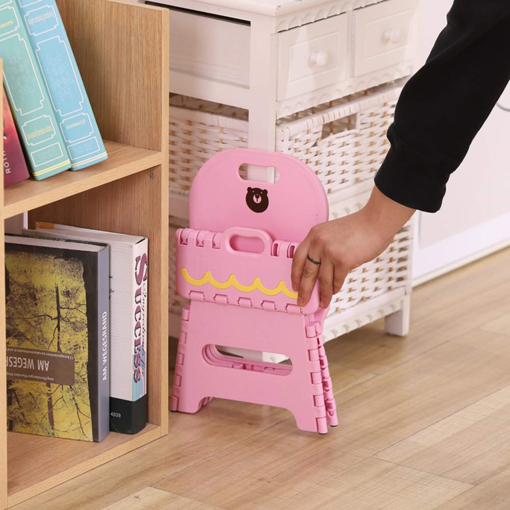 ZH Tavolo E Sedia Pieghevole da Campeggio per Bambini, Tavolo da attività in Plastica per Esterno da Giardino per 2 E 7 Anni, con Comoda Sedia Rosa, Blu,Verde