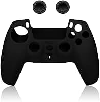 Capa de silicone para controle Sony Playstation 5 PS5 DualSense (Preto)