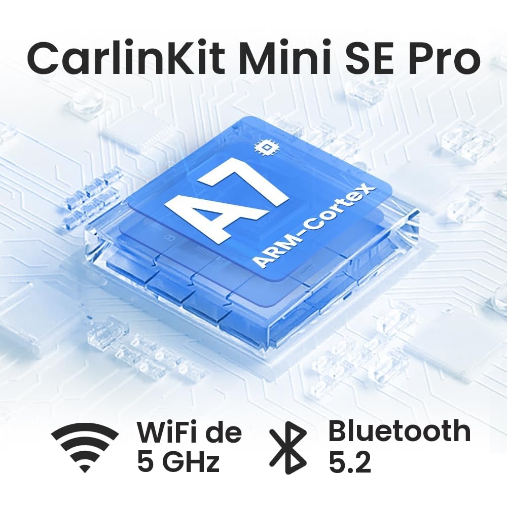 Carlinkit 5.0 SE Pro Adaptador inalámbrico Android Auto y CarPlay, convierte de cable a inalámbrico para vehículos OEM (año modelo: 2015 a 2026) Compatible con CarPlay con cable y coches Android Auto