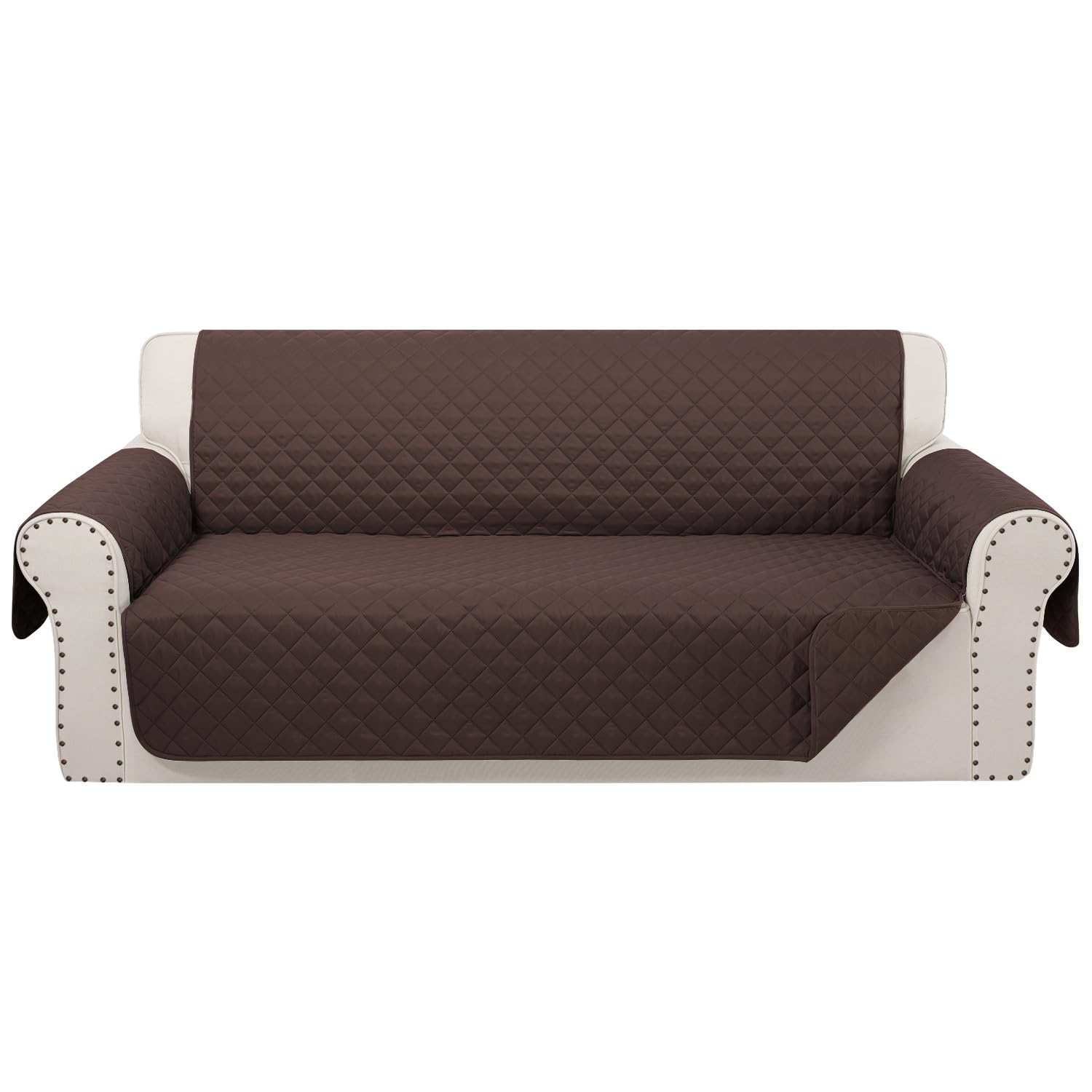 Reversible Sofa Covers Couch Cover Furniture Protector for Dogs Elastic Straps Water Resistant(Sofa,Chocolate/Chocolate)