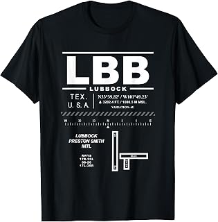 Lubbock Preston Smith International Airport Texas LBB T-Shirt