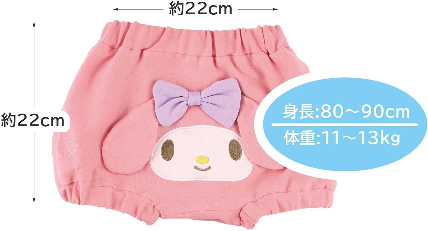 Skater CBBL1-A Die-Cut Baby Bloomers Pants, 100% Cotton, 31.5 - 35.4 inches (80 - 90 cm), Pumpkin Pants, My Melody