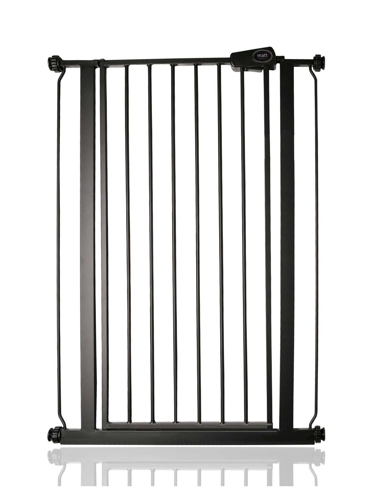 Safetots Slate Grey Extra Tall Metal Safety Gate Pressure Fit, 120.3Cm - 127.9Cm, 104Cm In Height, Extra Tall Stair Gate, Tall Baby Gate, Easy Installation