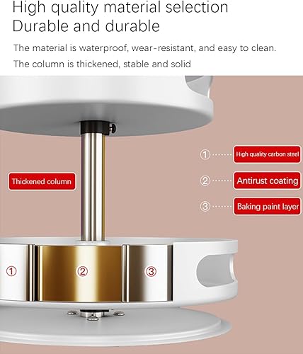 Miniatura 4 de Organizador Lazy Susan de 2 niveles para cocina, tocadiscos para gabinete, organizador de mesa giratoria para organización de mesa de despensa de