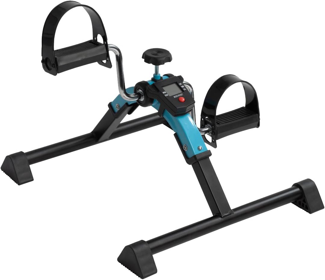 Drive Medical Folding Exercise Peddler with Digital Display, Blue