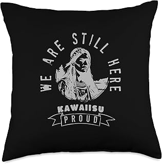 Kawaiisu Tribe Kawaiisu Native Indian Still Here and Proud Retro Throw Pillow, 18x18, Multicolor