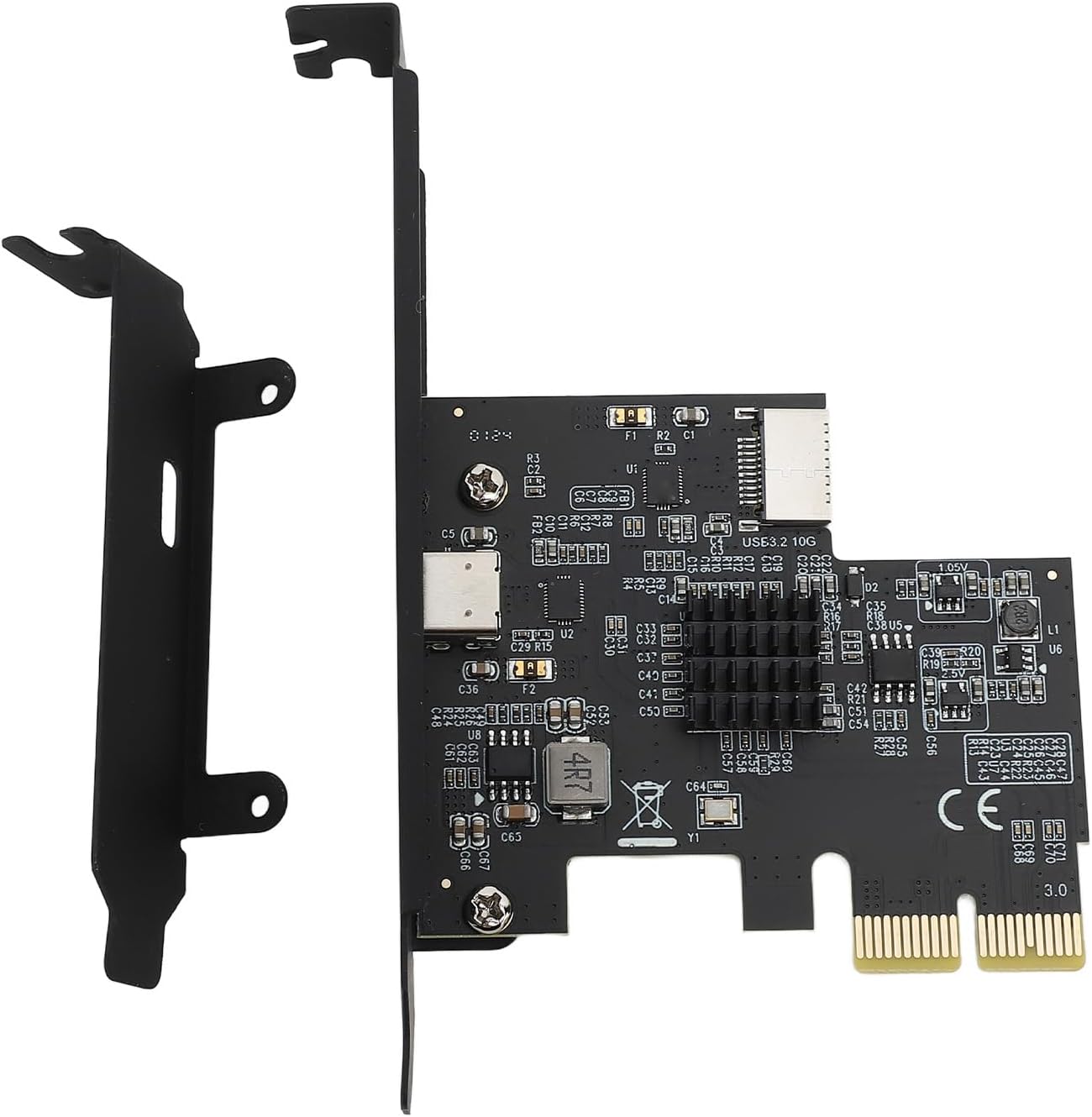 PCIE to USB 3.2 GEN2 Expansion Card for Wins 11/10/7,10Gpbs PCIE 2X Interface Support Type C and Type E Front for ASM3142 Chip PCI Express Card