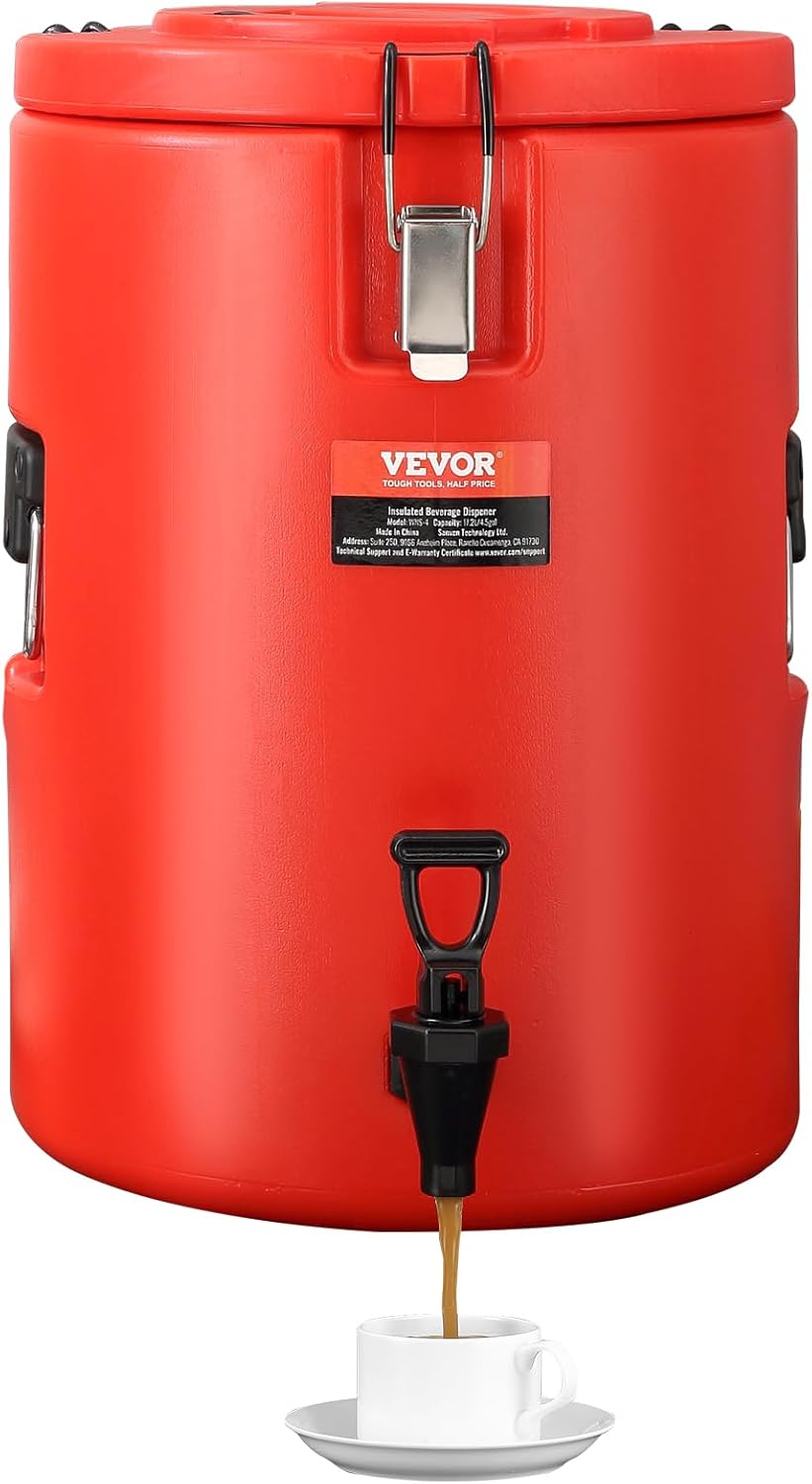 VEVOR Stainless Steel Insulated Beverage Dispenser, 4.5