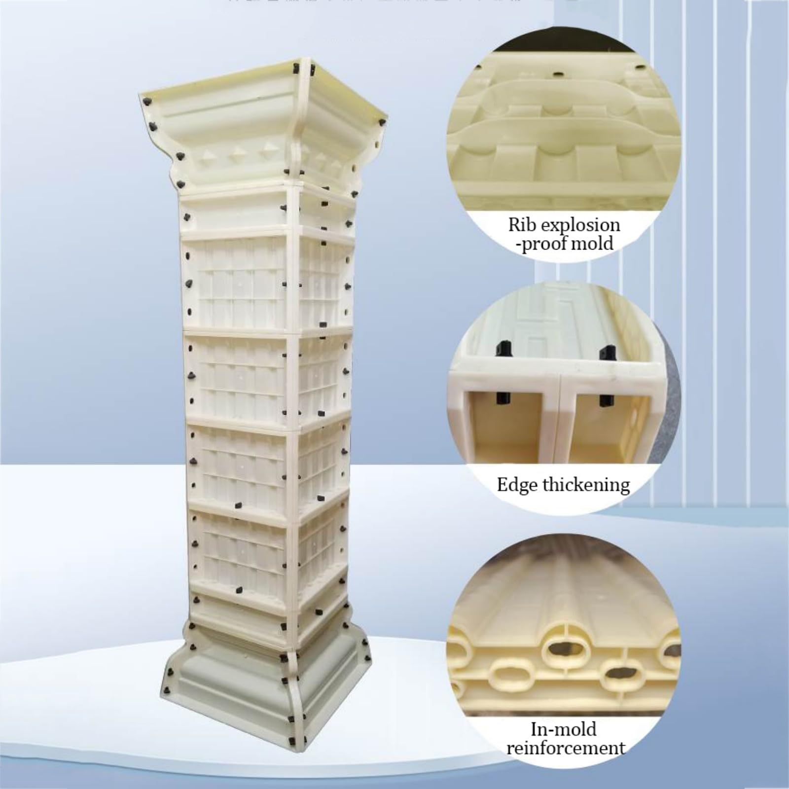 Stampi per balaustra a colonna romana da 3,5 m, decorazione architettonica rotonda per pilastro, ABS fai da te per colata di cemento, gesso e calcestruzzo