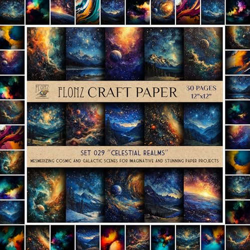 Projet de papier imaginatif avec le papier scrapbooking galactique Flonz rétro