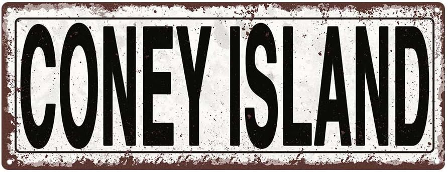 Homebody Accents Coney Island Metal Street Sign, Rustic, Vintage