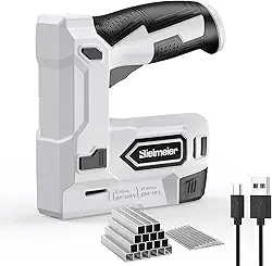 Pistola elétrica Bielmeier, grampeador elétrico de íon de lítio 2 em 1, kit de pregador sem fio 4V com pregos, carregador USB, Power Tacker para estofados, reparo de materiais, carpintaria, faça você mesmo