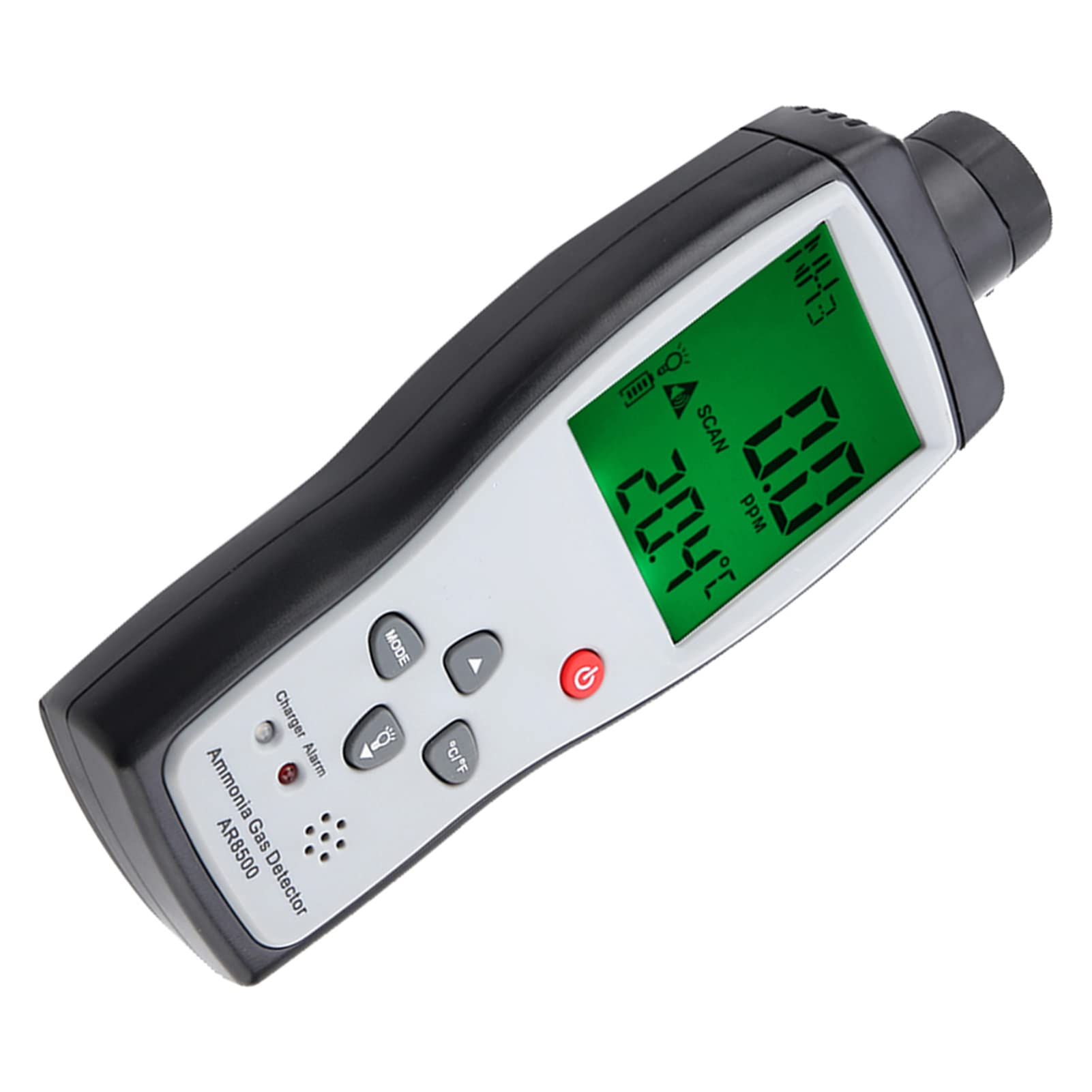 Hyuduo Detector de Gas Detector de Amoníaco con Sensor Electroquímico 0 a 100 PPM LCD Alarma Dual 14 a 122 Fahrenheit Monitor NH3 Recargable para Granjas Talleres Laboratorios