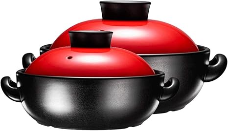 Amazon Wzhzj 焦げ付き防止の調理器具セット陶磁器のフライパン 鍋 ダッチオーブン 焦げ付き防止の鍋および鍋セット 誘導およびオーブンの ドイツ語が付いている安全な調理器具 Size 1500ml 2500ml 土鍋 オンライン通販