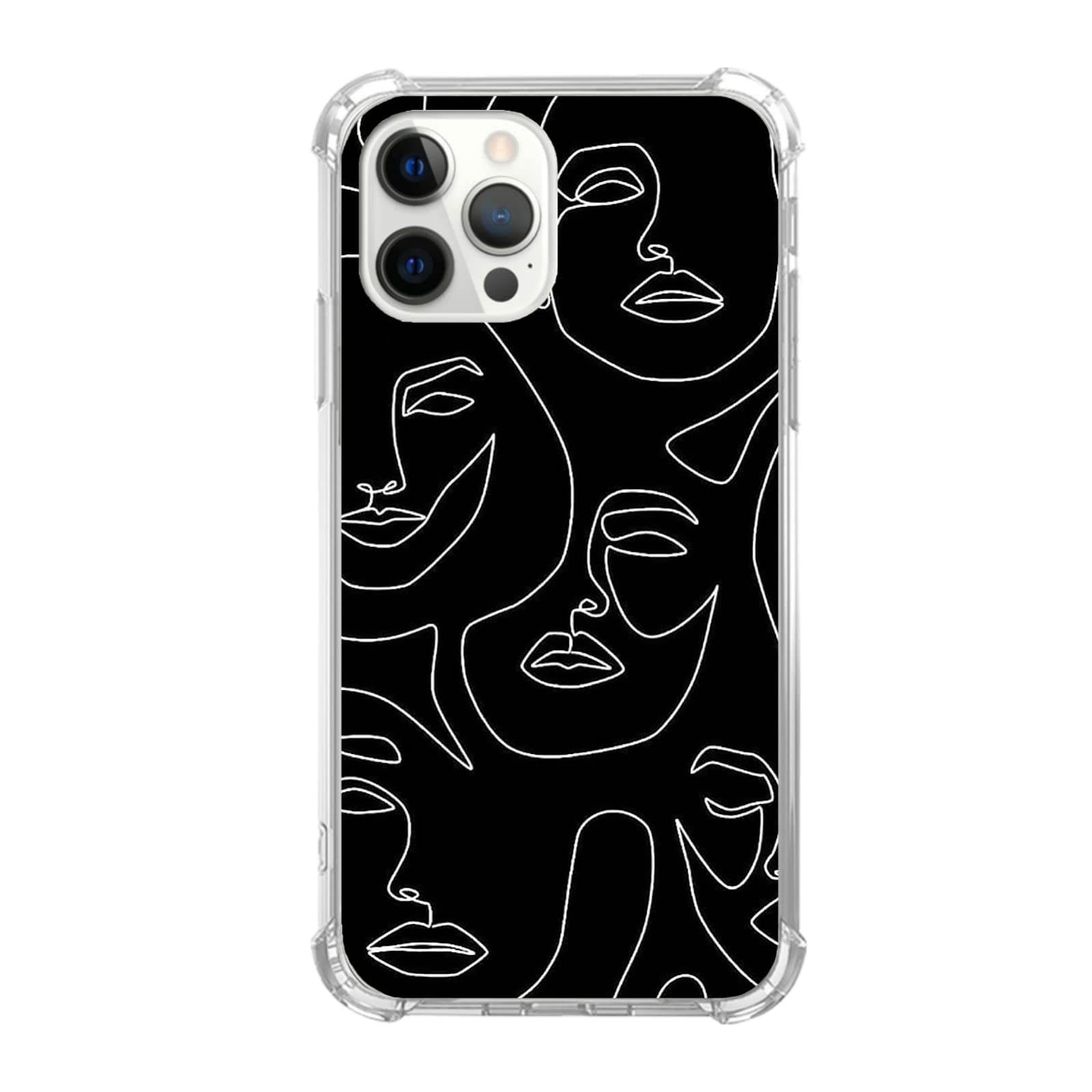 Lobtseyrem Abstract Face Line Art Case Compatible with iPhone 13 Pro Max, Minimalist Aesthetic Abstract Face Case for iPhone 13 Pro Max for Teens Men and Women, Trendy Cool TPU Bumper Cover Case