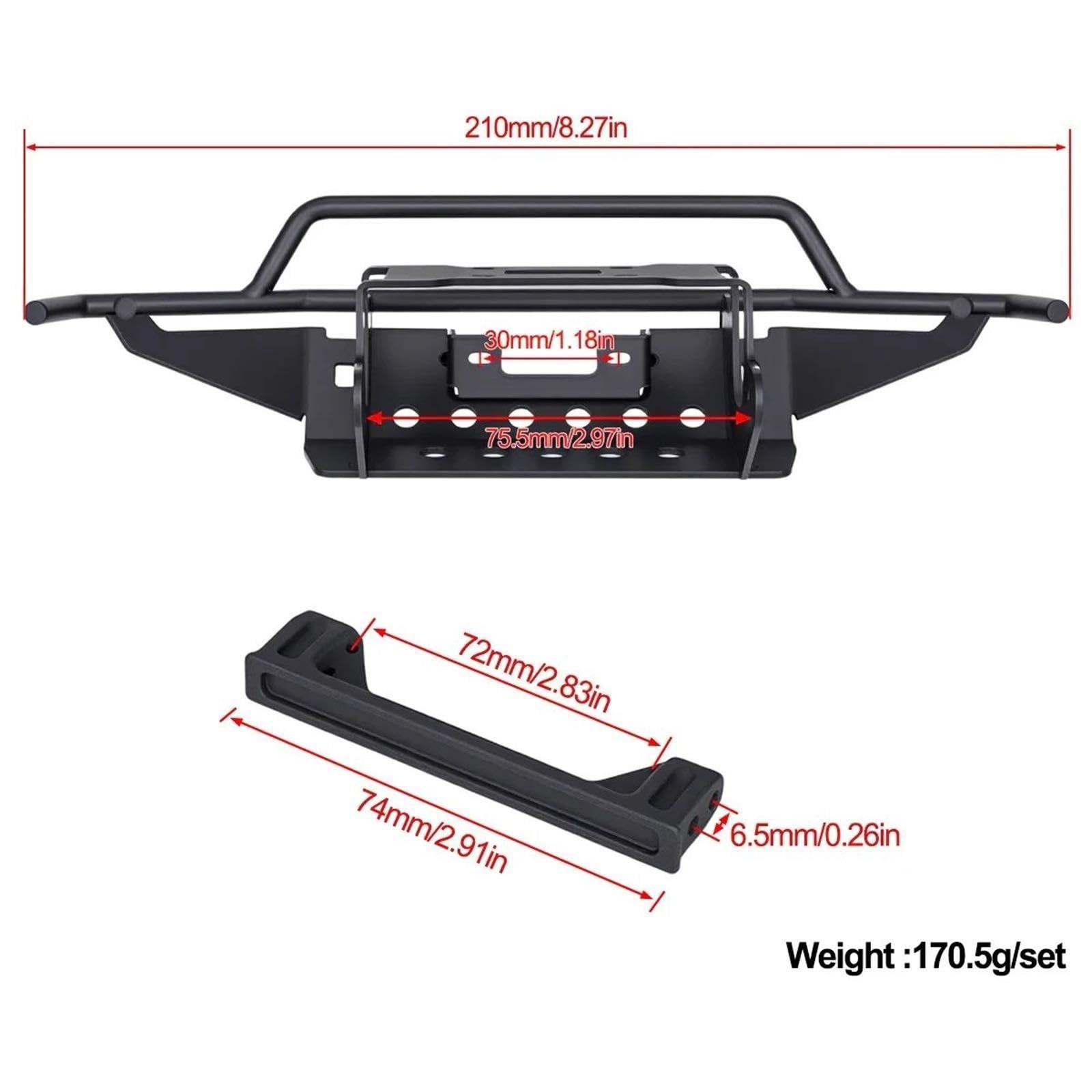 Per Traxxas Per TRX4 Per Bronco 1/10 Paraurti Anteriore Acciaio