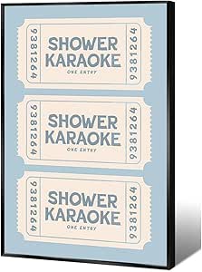 Amazon.com: Trendy Blue Posters Funny Shower Karaoke Ticket Wall Art ...