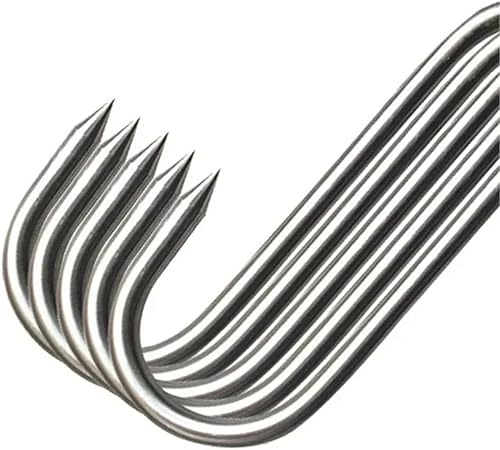 Miniatura 6 de Ganchos en S de acero inoxidable con punta afilada para utensilios de carne, colgador de ropa para colgar para carnicería, cocina, herramientas para