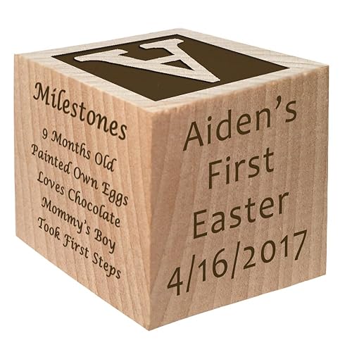 Miniatura 2 de Regalo de Pascua para bebé 2025 – Bloque personalizado de Pascua Regalo de Pascua personalizado Bloque de madera grabado personalizado para niño y