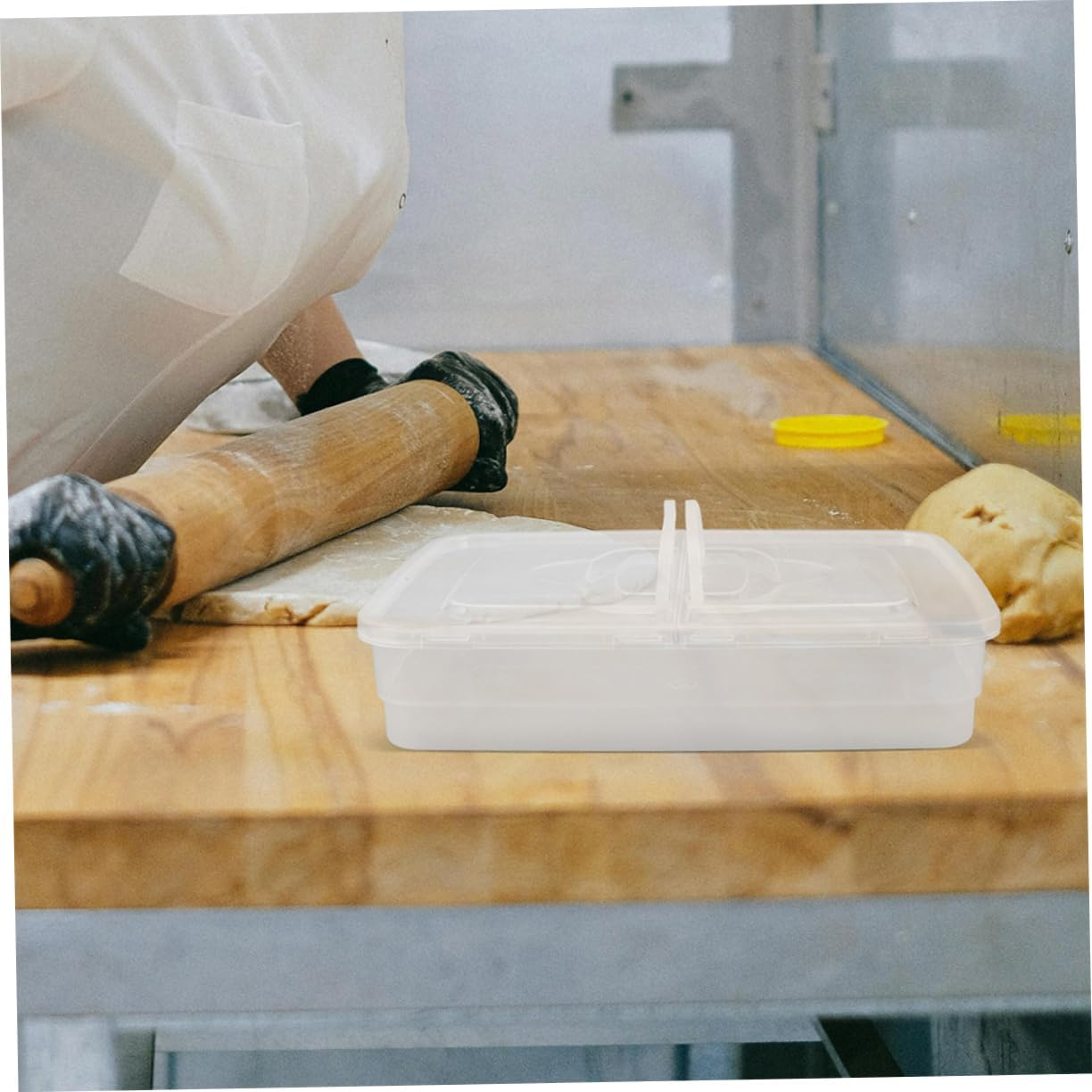 2pcs Stackable Sourdough Proofing Box Lid Handle Pizza Bread Dough Storage