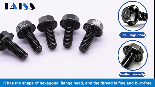 Image of Taiss 25PCS M8-1.25 x 20mm Metric Flange Hex Head Bolts,Hex Drive Screws 10.9 Black Zinc Plated Alloy Steel,m8x1.25 Bolt,Full Thread Hex Bolts
