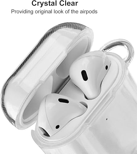 Miniatura 2 de AIRSPO Funda para Airpods, funda protectora de TPU suave transparente compatible con Apple AirPods 12 funda de carga inalámbrica con llavero
