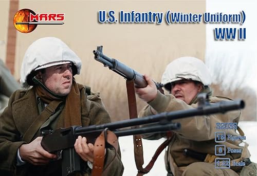 Mars Figures 32039-1/32 Infantería estadounidense (vestido de invierno) Kit de modelo de plástico de la Segunda Guerra Mundial