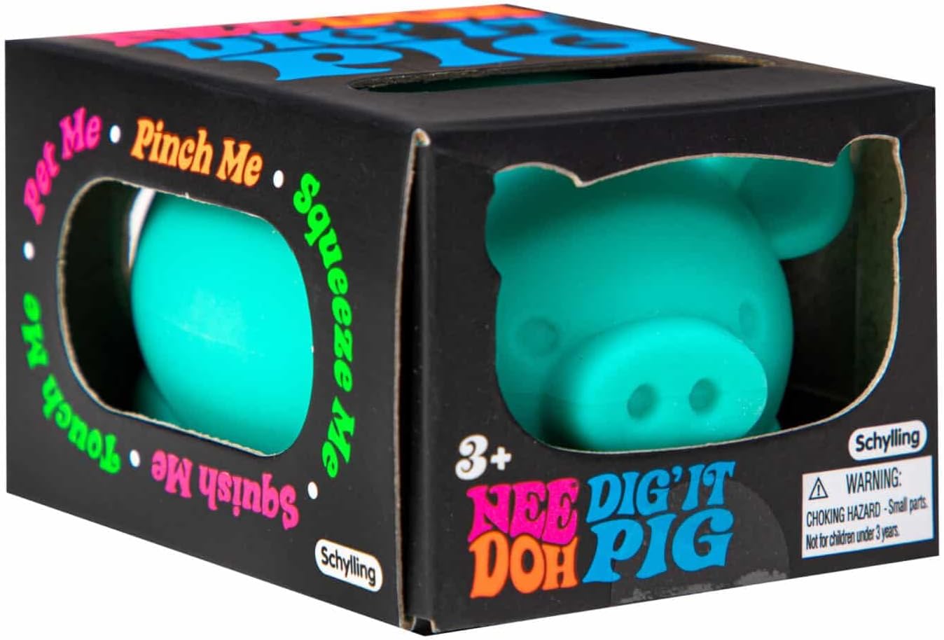 Schylling Nee Doh Dig' It Pig...Groovy Glob! Squishy, Squeezy, Stretchy Stress Fidget Balls - Colors May Vary - Pack of 3