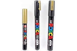 Uni Posca 3 Gold Paint Markers: Elevate Your Artistic Expression with Precision and Versatility