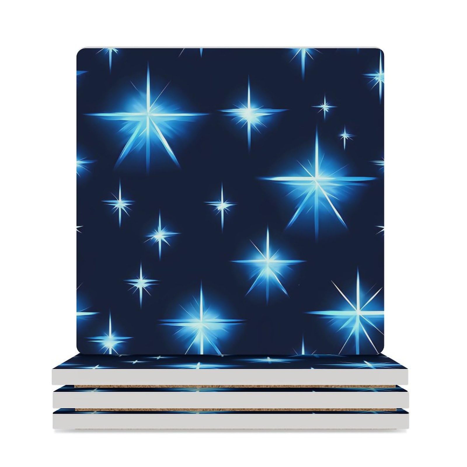 Dessous de verre étoiles bleues réutilisables pour table basse