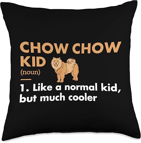 Chow Chow Motive Chow Chow Puppy Dog Chow Kid Definition Throw Pillow, 18x18, Multicolor