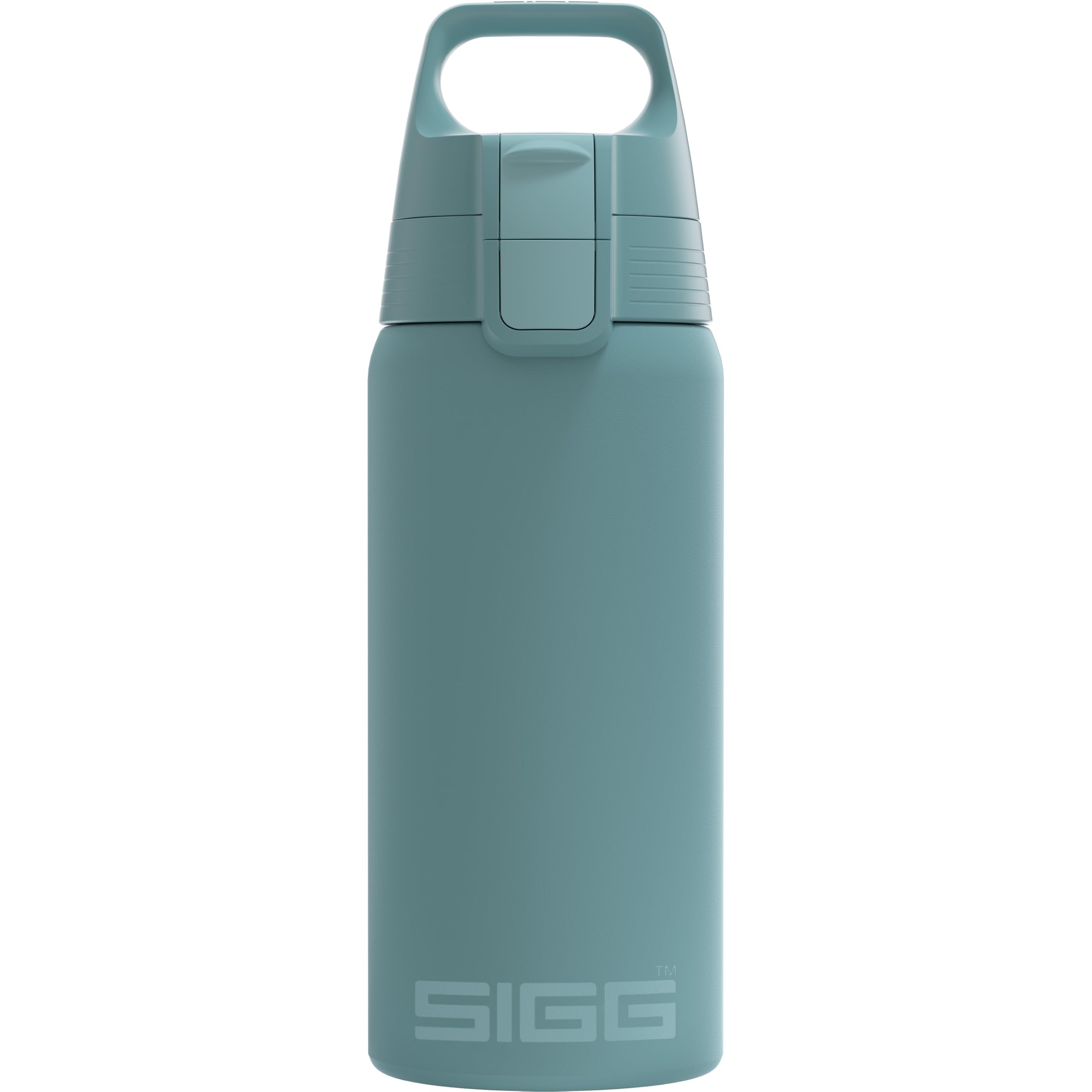 SIGG - Isolierte Trinkflasche - Thermosflasche Shield Therm One Morning Blue - kohlensäurehaltige Getränke - Auslaufsicher - Spülmaschinenfest - BPA-frei - 90% recycelter Edelstahl - Graublau - 0,5L