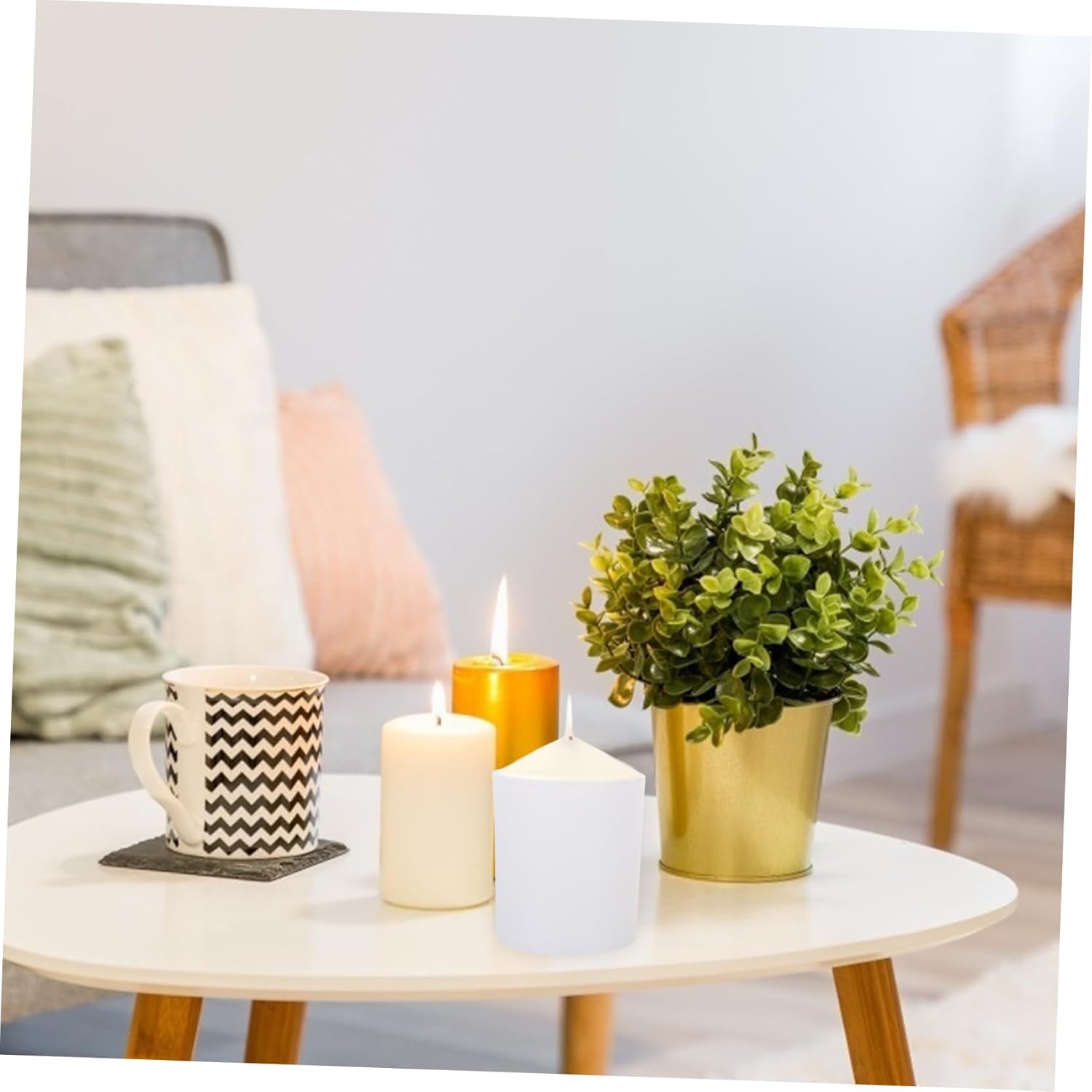 FIXOSHEE 4Sets Glass Candle Tins with Lids for Aromatherapy and DIY Candle Making Round Candle Jars in White for Bedroom Living and Office Use