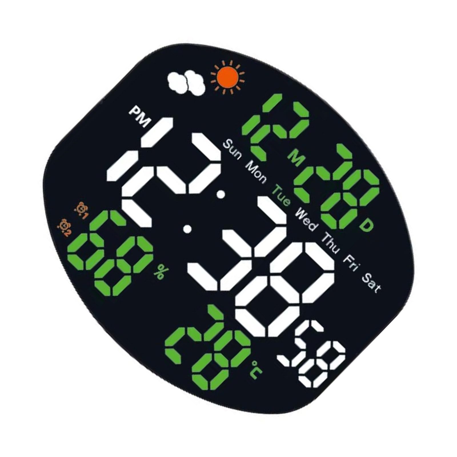 GTYLF LED Wall Clock Electronic Alarm Clock Large Display Remote Control Auto Brightness Temperature Humidity Date Week Timer Digital Alarm